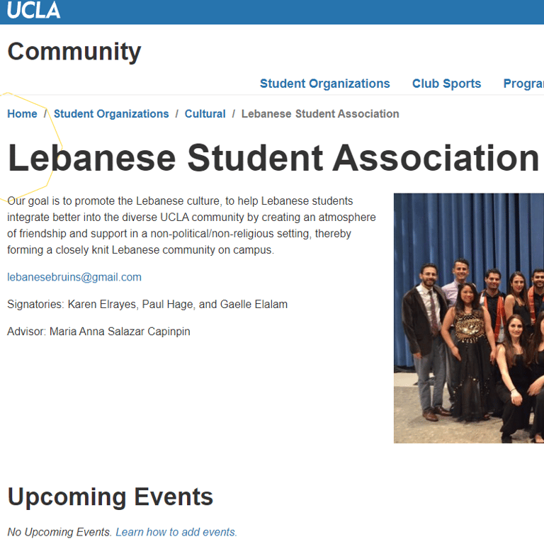 Arab Organization Near Me - UCLA Lebanese Student Association